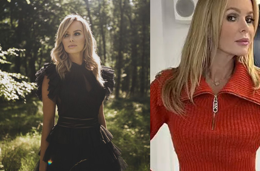 Amanda Holden bir anda kazağını kaldırıp göğüslerini sergiledi!