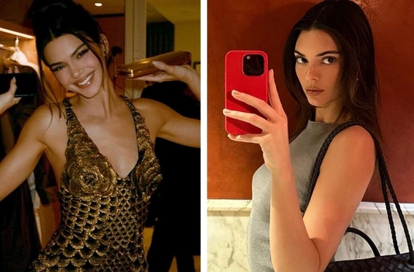 Kendall Jenner'dan kırmızı büyü... Sütyene gerek yok!