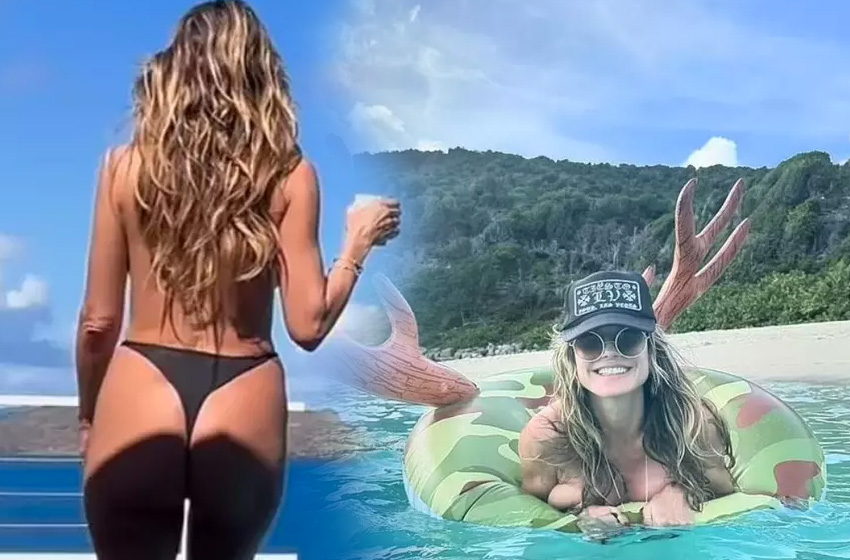 Heidi Klum kocasına üstsüz poz verdi! 2024’ü cesur karşılamaya devam ediyor