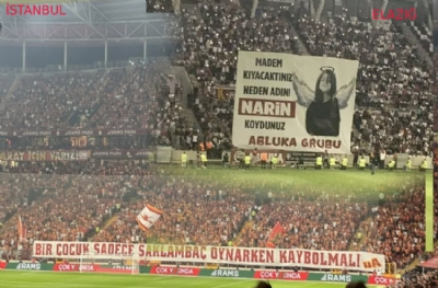 Tribünler Narin'i unutmadı.